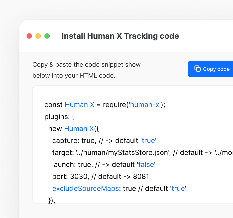 Tracking Code - Human X Webflow Template